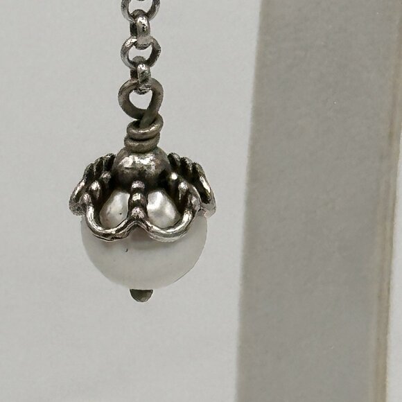 Brighton ATMA Just Pearls Crystals Silver Plated French Wire Earrings - Picture 9 of 12